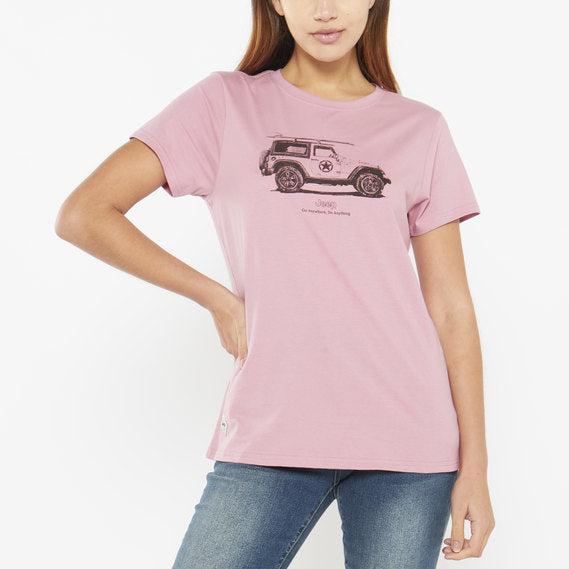 Jeep Ladies Car Graphic Sketch T-Shirt