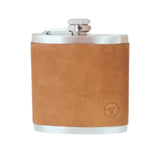 Trappers Hip Flask with Leather Cover - 150ml