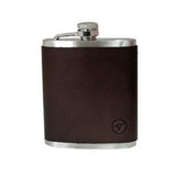 Trappers Hip Flask with Leather Cover - 210ml