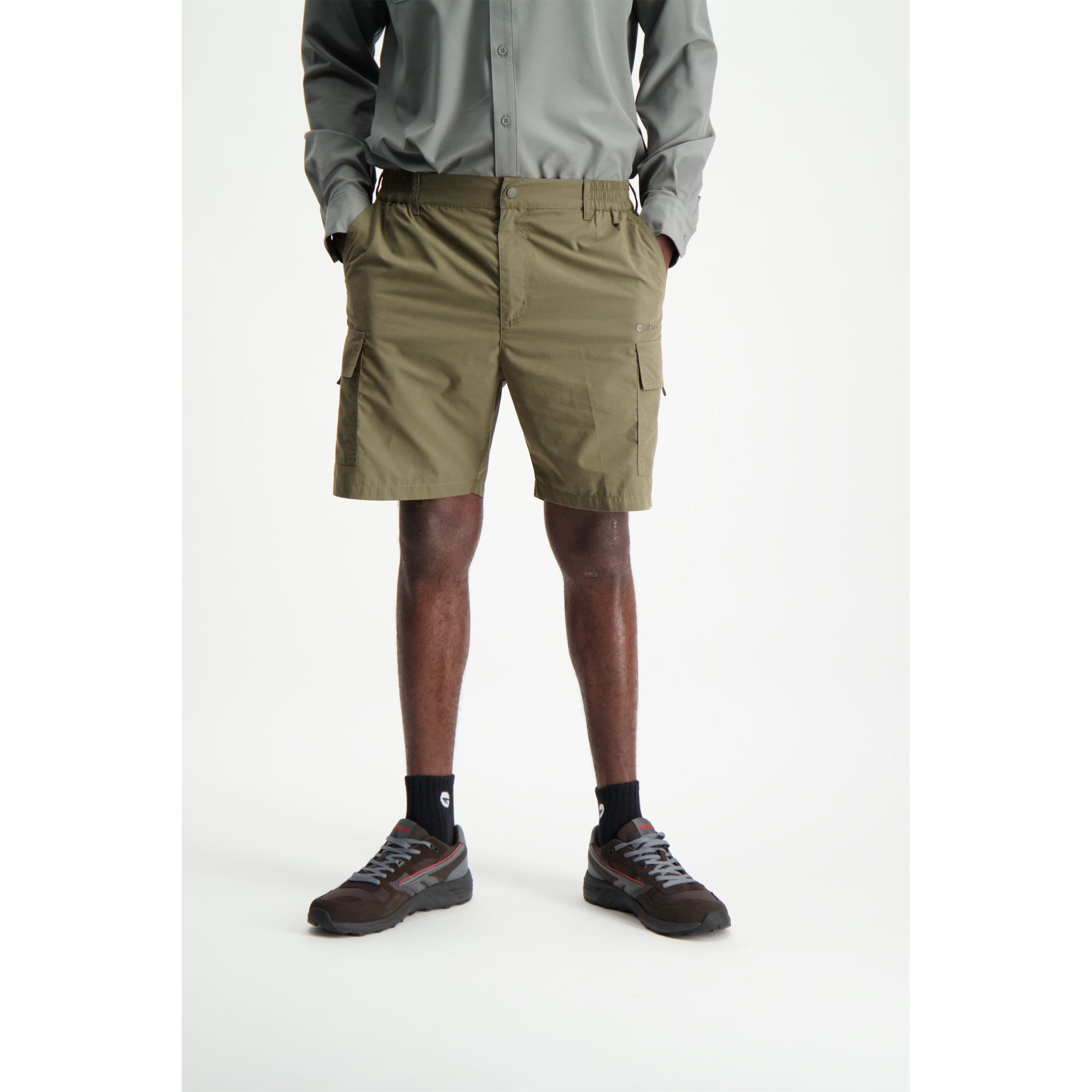 Hi Tec Mens Utility Cargo Short Black Olive XL